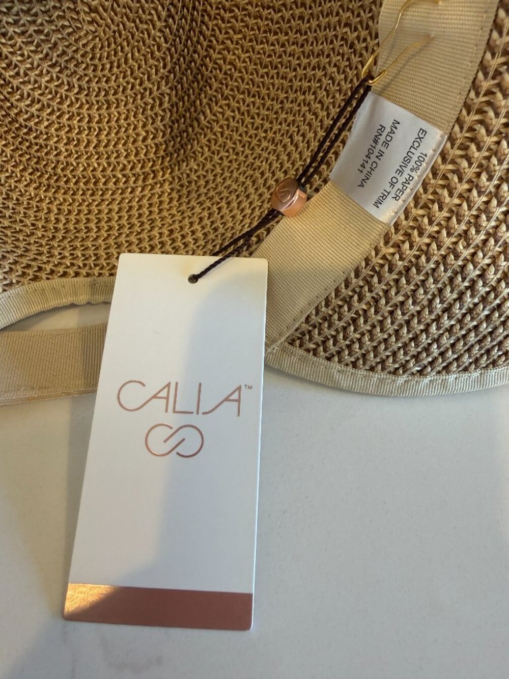 CALIA Sedona Hat Natural/Brown Straw Wide Brim Sun Hat NWT - Picture 4 of 13